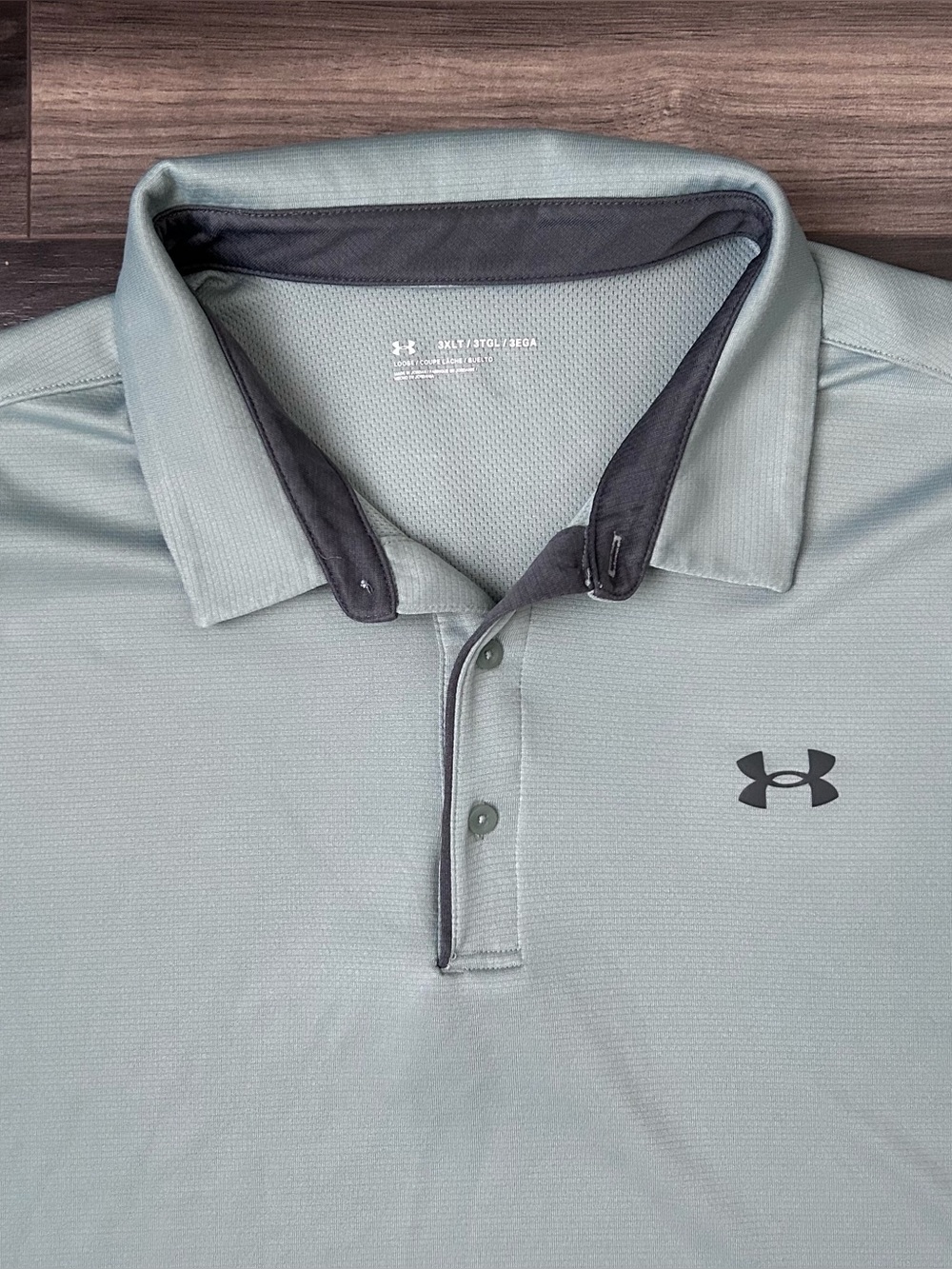 Under Armour Polo Shirt Golf Performance Mens Size 3XLT Tall Big Greenish Gray